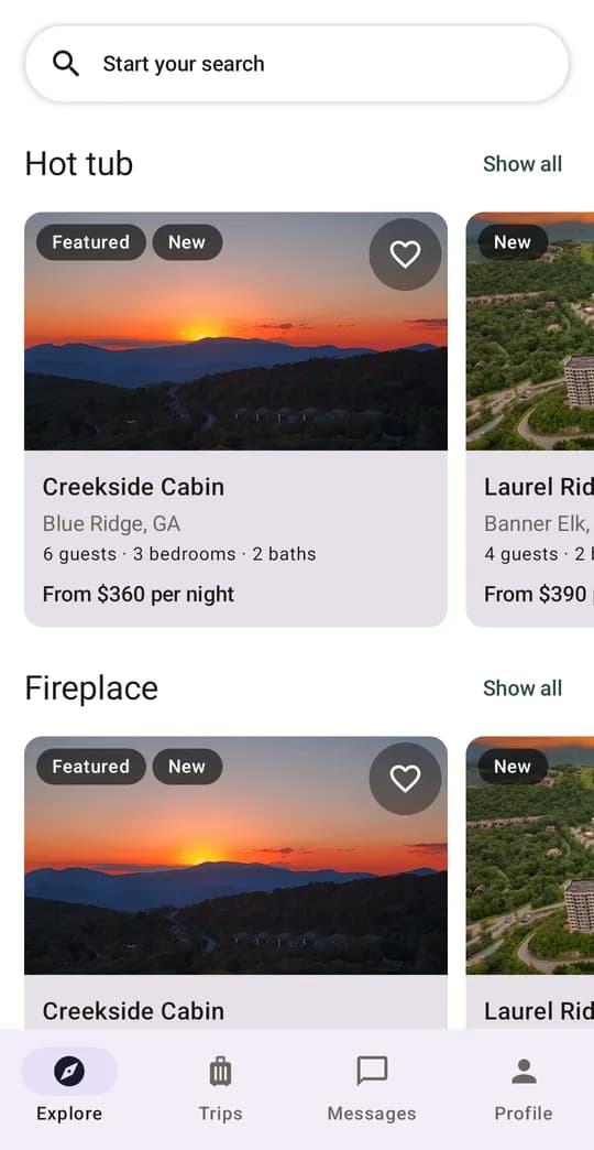 Explore: rentals by category